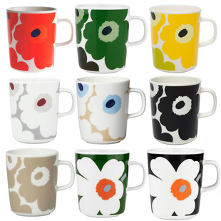 Unikko罂粟花咖啡马克杯花朵陶瓷北欧餐具盘子饭碗 芬兰Marimekko