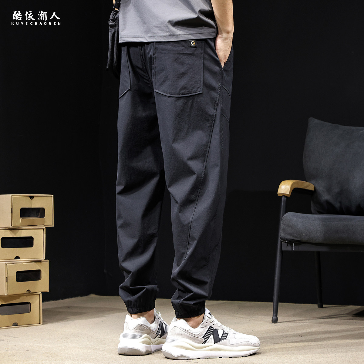 速干春季休闲裤男2026新款春夏薄款潮流百搭哈伦束脚夏季大码裤子