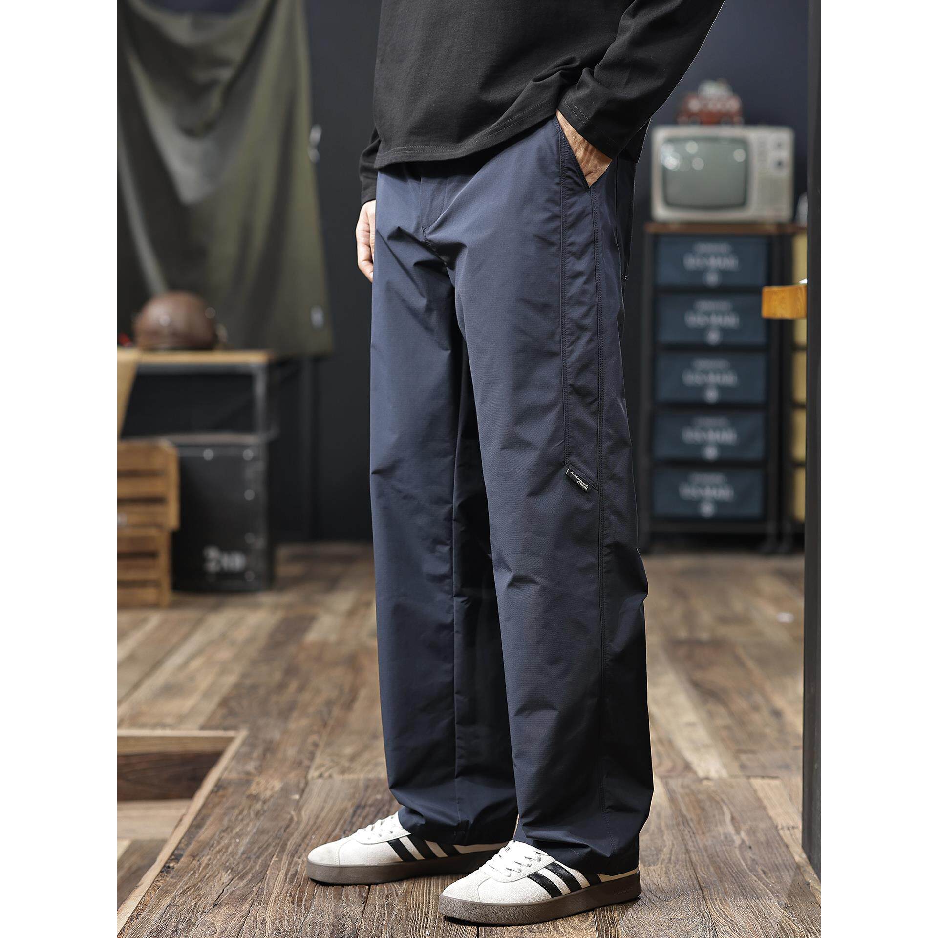 户外三防直筒休闲裤男士2026秋冬新款大码加绒保暖阔腿工装冲锋裤