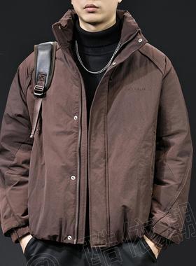 高端美式立领90白鸭绒羽绒服男2025冬季新款保暖潮牌工装外套大码