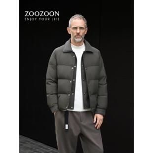 男士羽绒服2025新款冬季假两件拼接翻领外套男款加厚保暖防寒男装