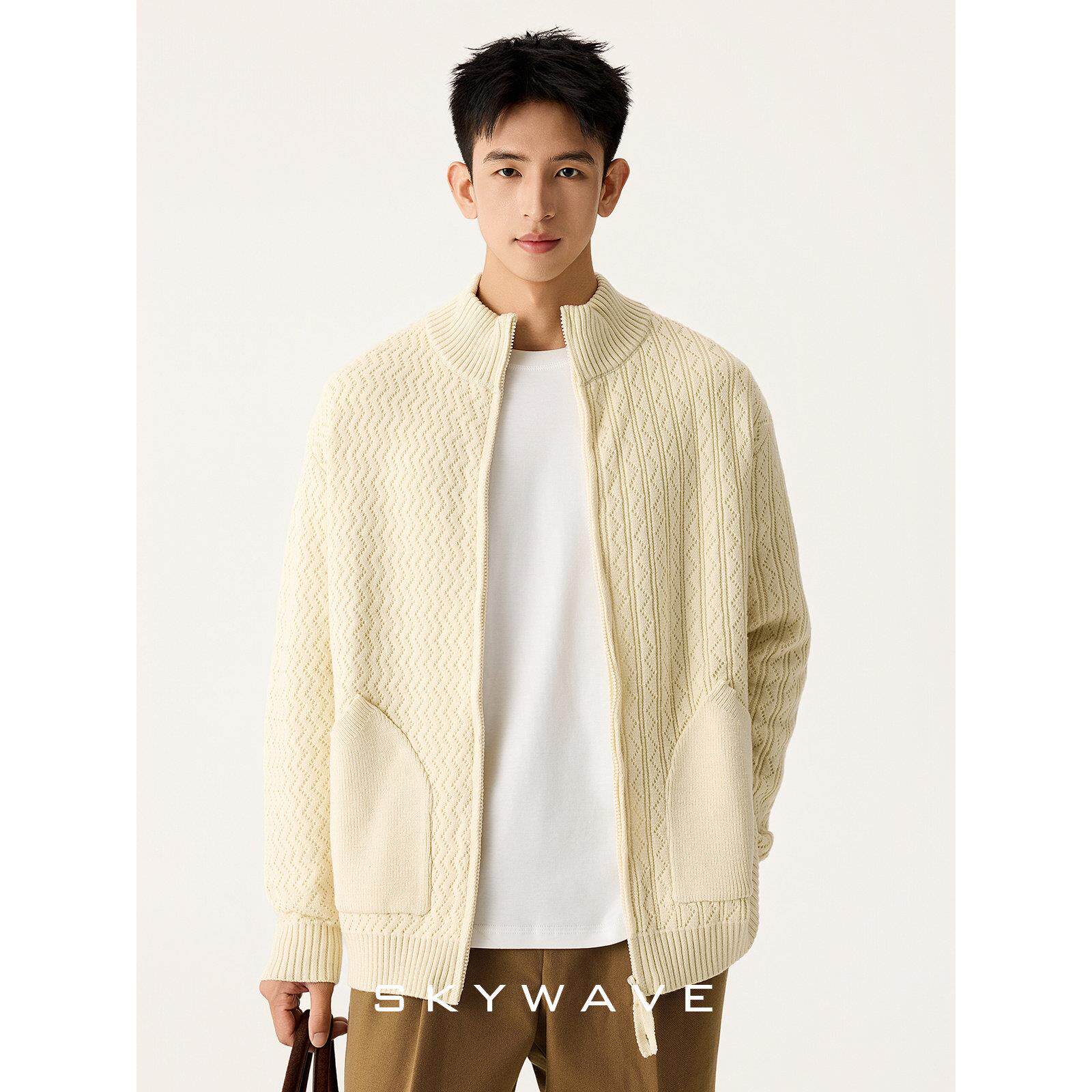 轻奢高级感开衫毛衣男士冬季新款时尚百搭保暖加厚宽松休闲针织衫