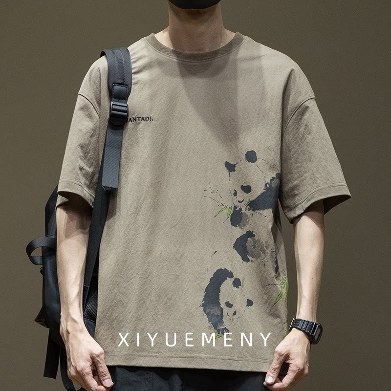 亚麻透气凉感 夏季薄款短袖T恤男棉麻2026新款宽松大码休闲体恤衫