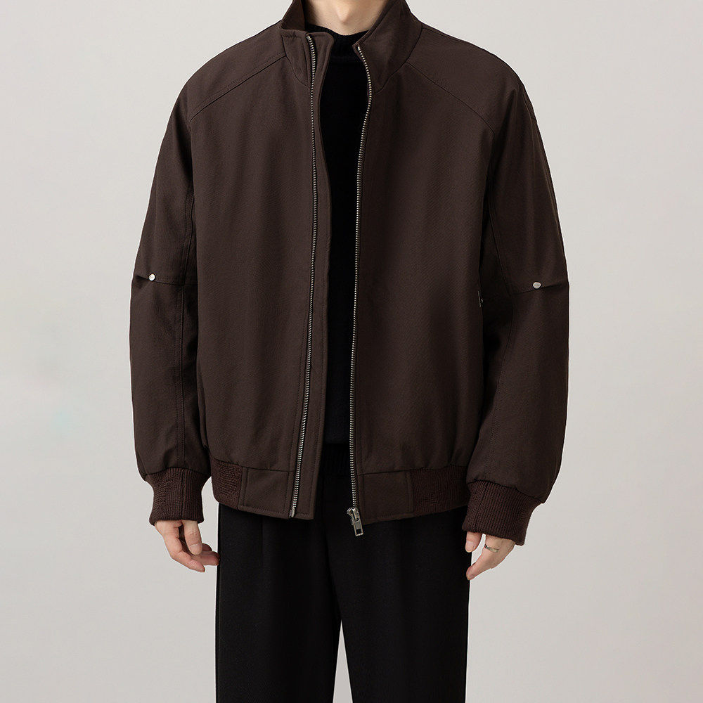 立领潮流羽绒服夹克男士痞帅高级感90白鸭绒冬季新款保暖加厚外套