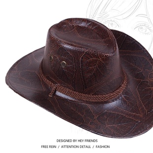 Travel Women Hat 西部牛仔帽 Cap Cowboy Leather Men Western