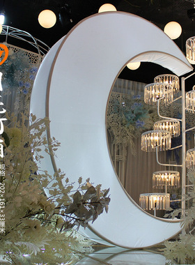 发光月亮月亮灯箱摆件铁艺