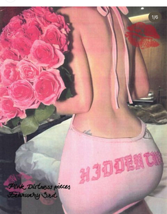 英国代购情人节粉色字母大露背性感挂脖迷你裙