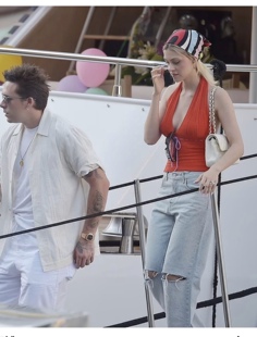 美国购nicolaan妮可拉同款深v桔红色针织挂脖大露背系带背心上衣