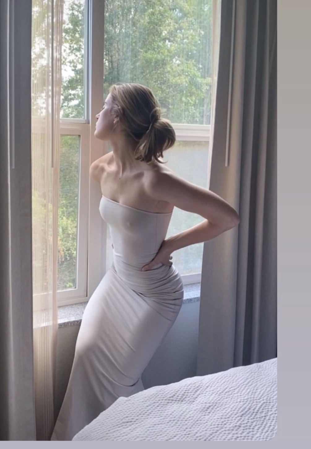 美国购舒服面料抹胸半裙套装两件套三色 kendal set