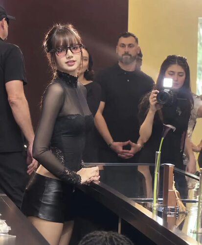 美国购买lisa同款黑色透视网纱束腰上衣Coil Jacket