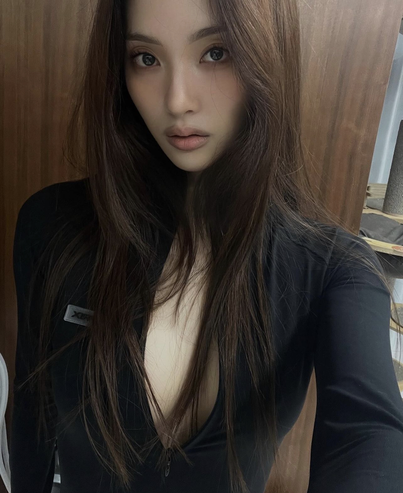 黑棕部分现！美国代购PRIX欧美辣妹半高领纯欲紧身显瘦拉链连体衣