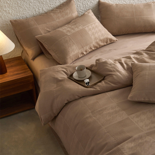 全棉华夫格床上四件套纯棉轻奢高级感主卧室床品2025新款四季通用