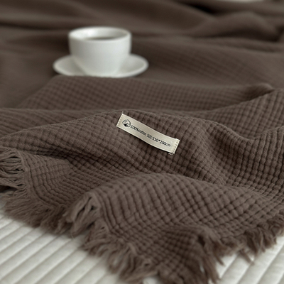 全棉毯子盖毯毛毯2025新款空调薄被子纯棉纱布毛巾床毯轻奢高级感