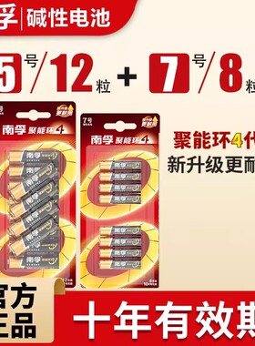 南孚电池 碱性5号20节五号7号20粒七号LR6儿童玩具电池AA空调电视机AAA遥控器LR03鼠标剃须刀挂钟1.5V批发
