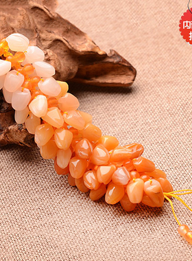 云南龙陵A货黄龙玉汽红色车挂件包饰缅甸正品玉石冰种石榴花珠宝