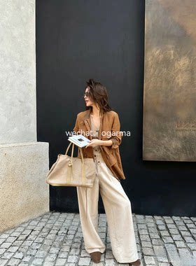 老钱风亚麻夹克风衣收腰松弛感低调奢华气质外套