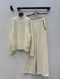 Lp老钱风穿搭气质小高领粗针毛衣羊绒纱线经典配色绞花简洁大气