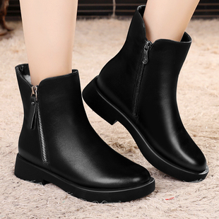 际华3515强人女靴冬季 保暖真皮羊毛靴切尔西靴中筒加绒棉靴子