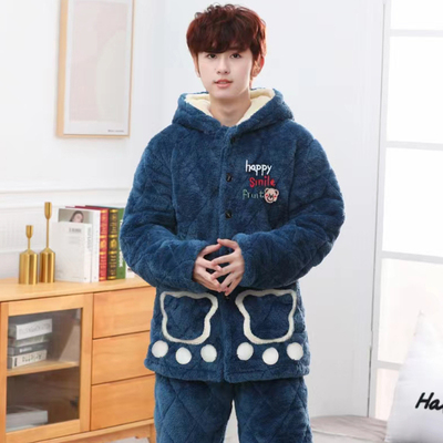 睡衣男童青少年冬季珊瑚绒加厚