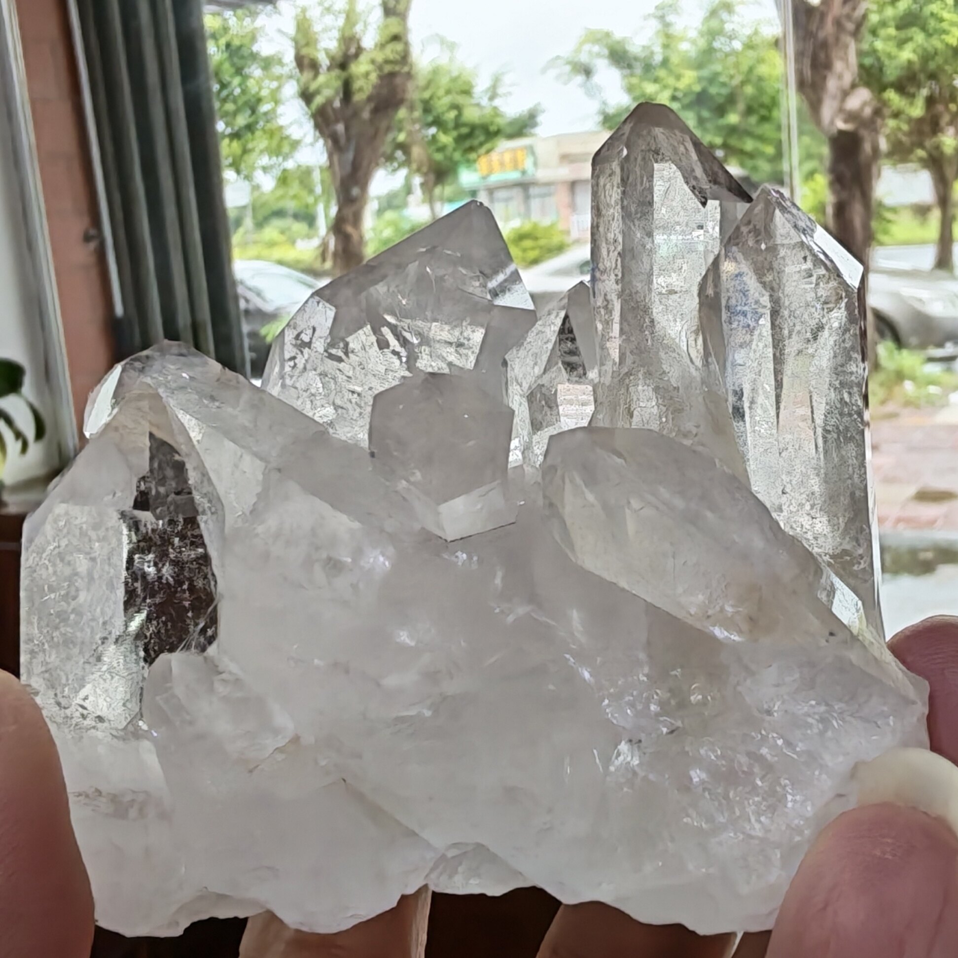 天然喜马拉雅白水晶晶簇 白水晶聚宝盆水晶洞 石英原石矿消磁镇宅