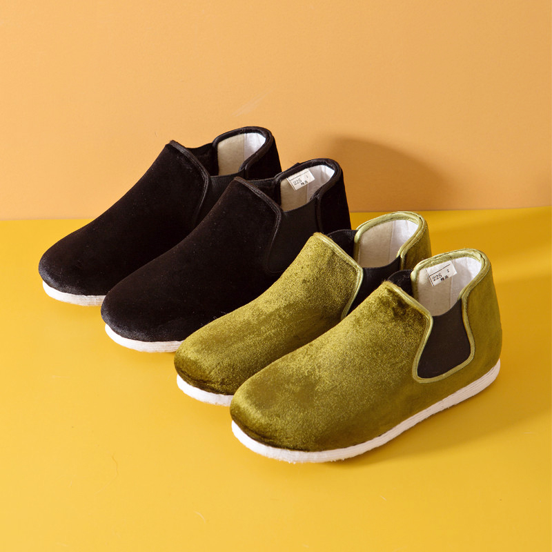 大内联升棉鞋冬季新款女鞋手工千层底女高巾丝绒羊毛毡棉鞋DN8659
