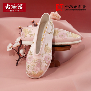 内联升布鞋新款大内联升马上有钱花新中式国风千层底女鞋DN8709