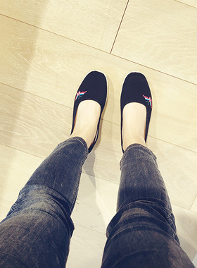 内联升布鞋女老字号北京布鞋手工千层鞋机绣海元绣花鞋8207A