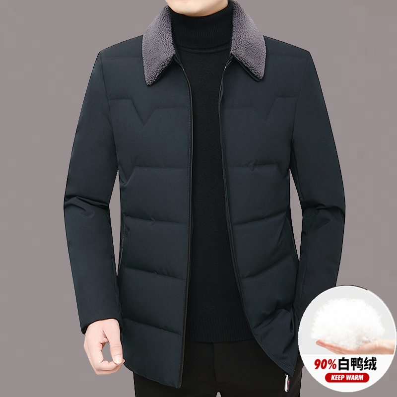 布伦登羊毛领羽绒服短款