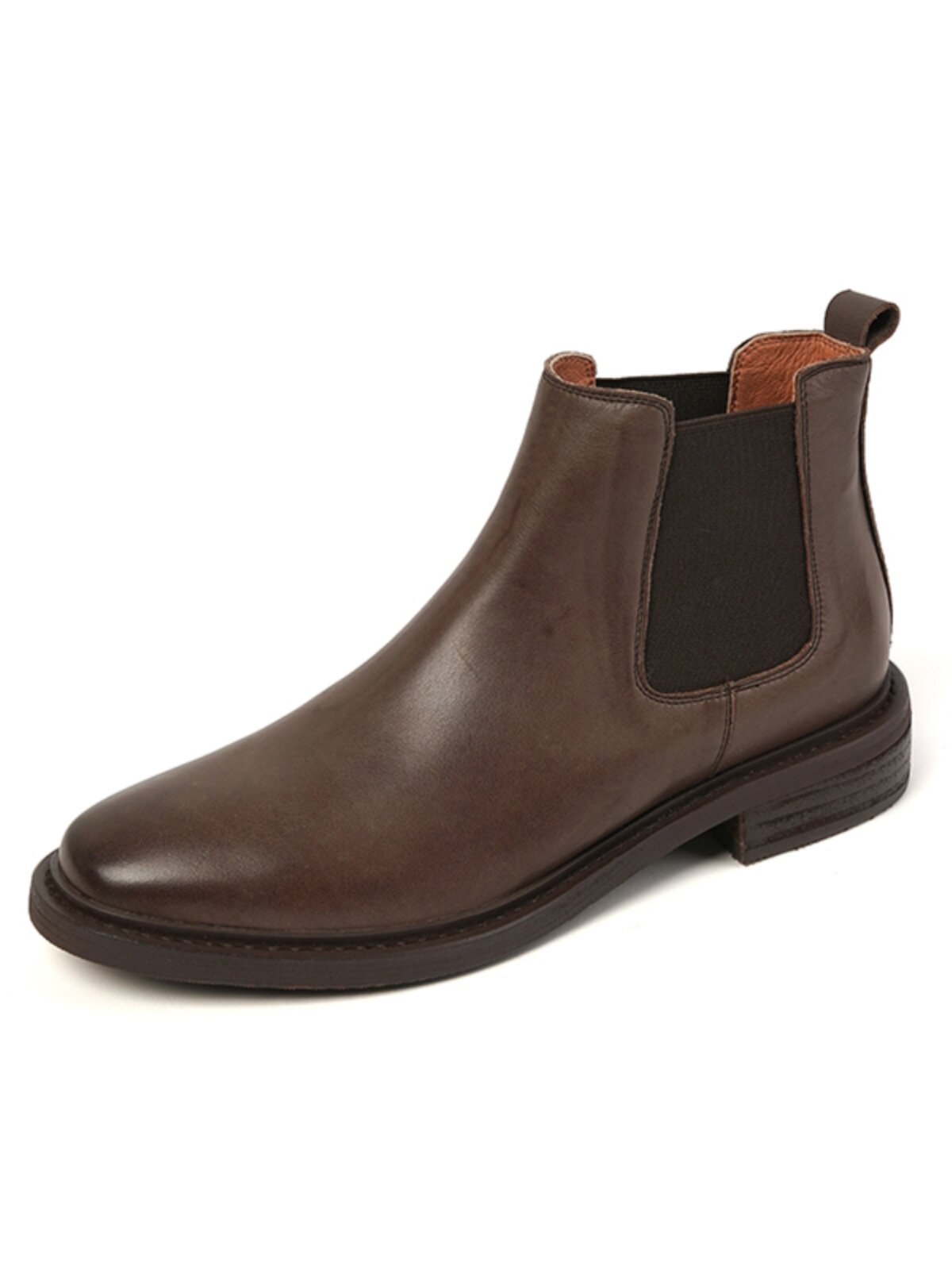 2024 AUTUMN NEW FLAT LEATHER CHELSEA BOOTS BRITISH WINTER BOOTS WOMENS VINTAGE COFFEE ANKLE BOOTS