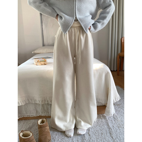 Even一雯【城市漫步】韩系高智感遮肉日常百搭松紧腰慵懒感休闲裤