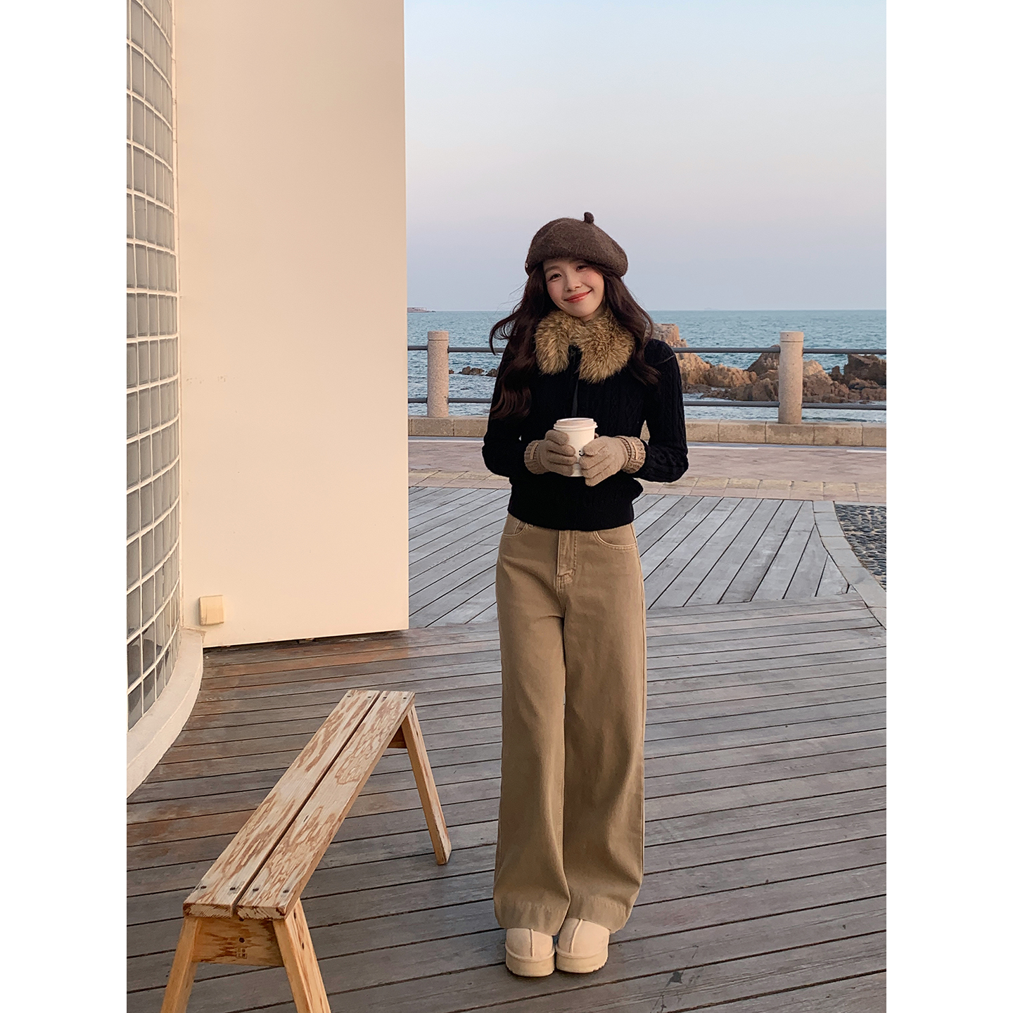 Even一雯【质感牛牛】韩系高智感百搭通勤休闲带弹力显腿直牛仔裤