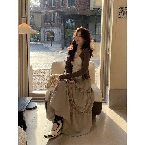 Even一雯【云雾里开衫】韩系高智感百搭休闲遮肉简约咖色开衫