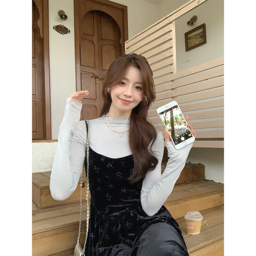 Even一雯【湖滨之恋】韩系高智半高领莱赛尔纤维舒适保暖打底T恤