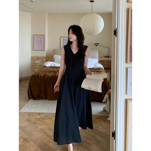 Even一雯【夜的第七章】韩系高智感翻领系带蝴蝶结千金感连衣裙