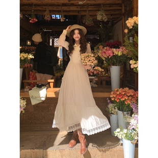 天丝蕾丝长裙 韩系高智温柔度假连衣裙法式 Even一雯 未完成爱恋