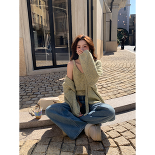 套装 韩系高智秋冬含马海毛吊带毛衣外套开衫 浮光森林 Even一雯