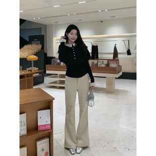 显瘦日常百搭气质加绒休闲长裤 Even一雯 韩系高智修身 王 从绒裤