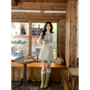 Even一雯 韩系高智miu系千金感假两件连衣裙 一定会为我着迷吧