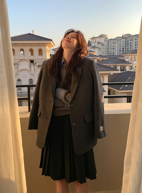 Even一雯【经典重现】韩系高智感秋冬气质含羊毛百搭精致西装外套