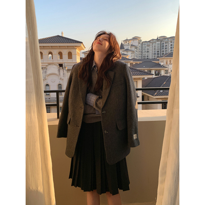 Even一雯【经典重现】韩系高智感秋冬气质含羊毛百搭精致西装外套