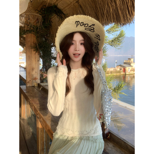 气质显瘦紧身针织衫 韩系高智感温柔法式 上衣 酌春醉雪 Even一雯