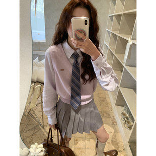 韩系高智撞色学院风减龄上衣假两件马甲衬衫 Even一雯 魔法学院