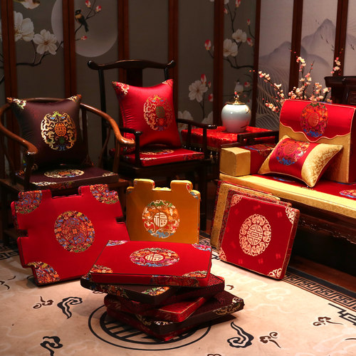 中式乳胶椰棕海绵红木沙发坐椅垫