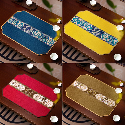 中式餐垫茶席茶垫沥水垫防滑杯垫