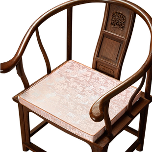中式椅子坐垫实木圈椅太师椅茶桌餐椅垫凳子防滑海绵乳胶座垫定制