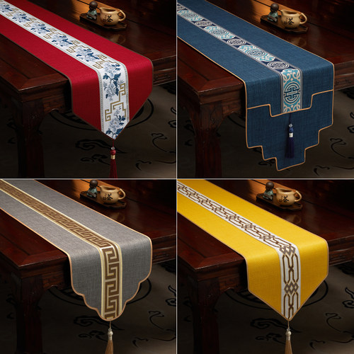 新中式禅意桌旗茶台茶几餐桌布