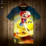 Cổ tròn Sinh viên Nhật Bản hoạt hình ngắn tay áo thun nam trò chơi T-shirt Super Mario lỏng lẻo thủy triều T - Áo phông ngắn áo thun nam tay ngắn cổ trụ