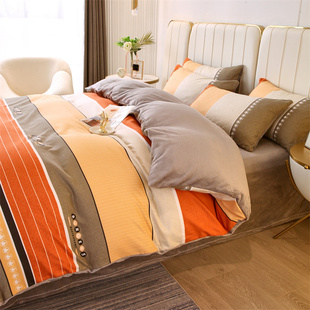 加厚法兰绒被套秋冬珊瑚绒被罩单人150*200*230牛奶绒被芯套子