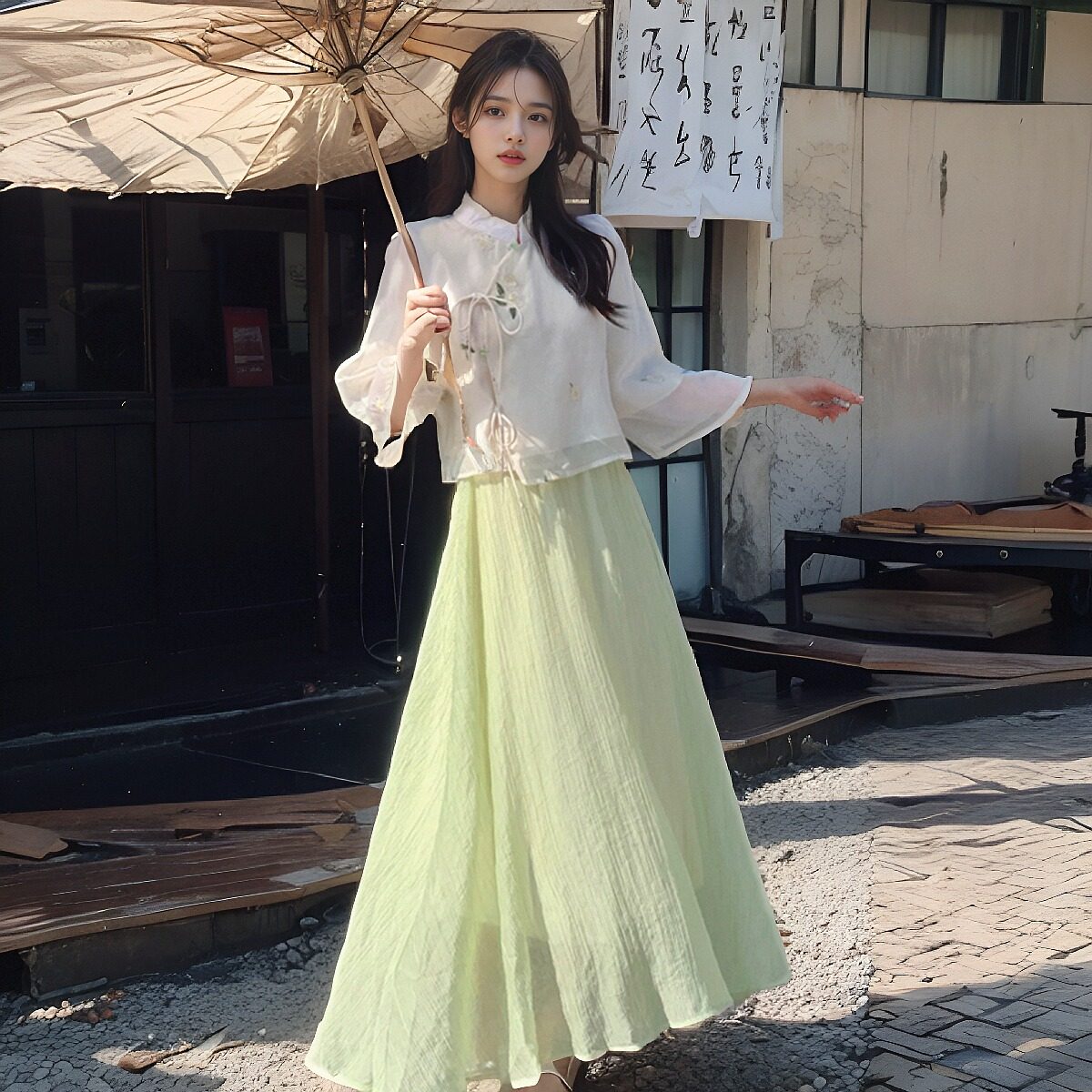 民国风千金女装淑女风旗袍套装夏