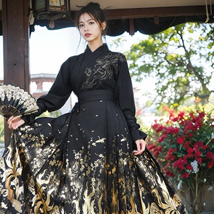 汉服女成人 轻汉服汉元素通勤 女侠风汉服 日常可穿马面裙 一整套